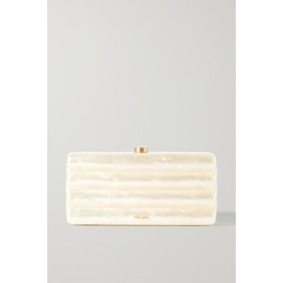 Cult Gaia Enid Textured Acrylic Clutch Bag in Ivory New Womens Purse - Picture 16 of 17